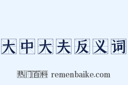 大中大夫反义词是什么意思的图片